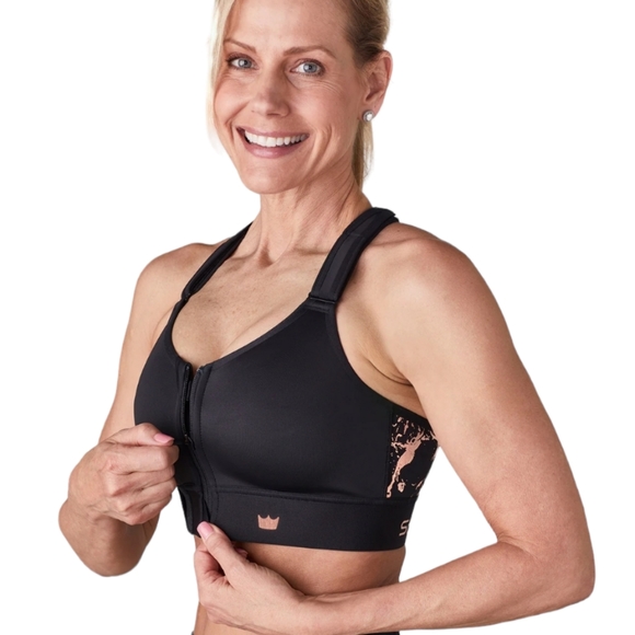 Shefit Flex Sports Bra Medium Impact Black Rose Gold Women's Size Medium - Picture 2 of 12